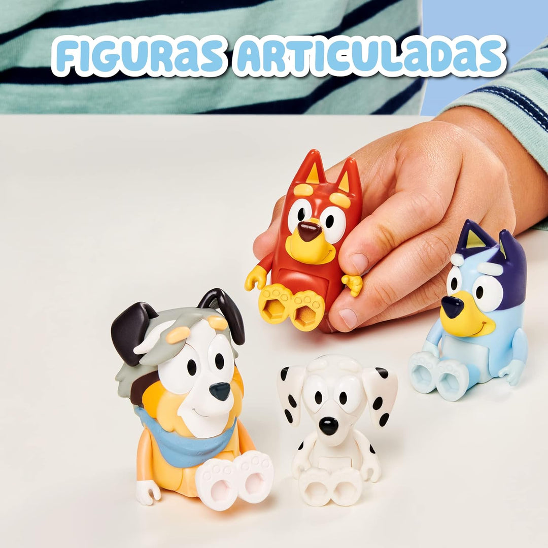 Bluey School Packung mit 4 Figuren, Mehrfarbig, Einheitsgrösse (Famosa BLY09300)