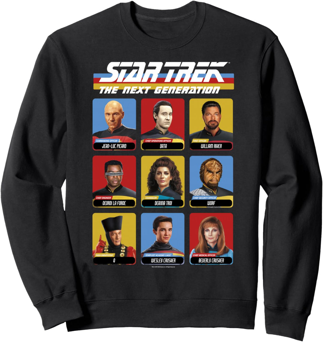 Star Trek The Next Generation Cast Panel Poster Sweatshirt