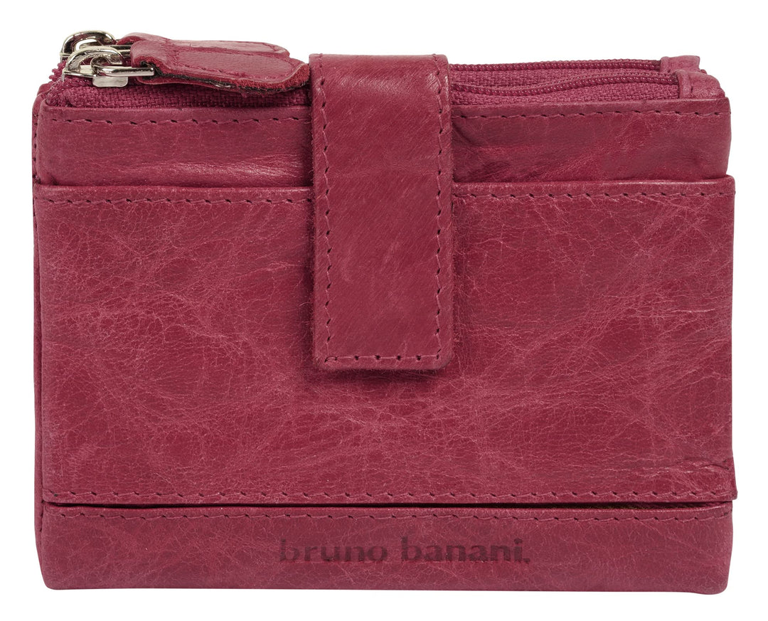 bruno banani Geldbörse Echt Leder Damen | RFID-Schutz, 8 Kartenfächer, kompakte Geldbörse, 2 Münzfäc