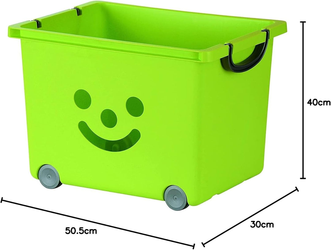 Iris Ohyama, Box, Behälter, Kinderspielzeug-Organizer, 2er-Set, 34 l, BPA-frei ? KCB-43 ? grün, stap