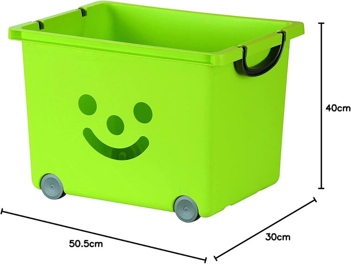 Iris Ohyama, Box, Behälter, Kinderspielzeug-Organizer, 2er-Set, 34 l, BPA-frei ? KCB-43 ? grün, stap