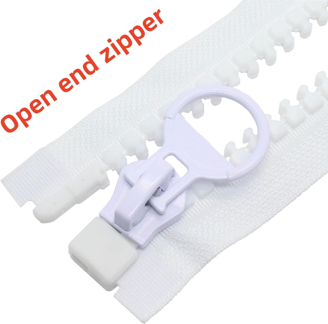 MebuZip 75 cm #20 Riesig Reissverschluss 14mm Super Gross Teilbar für Zelte Nähen Mäntel (Weisse) 75