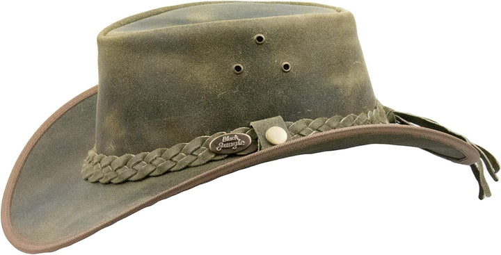 Black Jungle Bulat Lederhut, Westernhut, Australienhut, Cowboyhut S Khaki, S Khaki