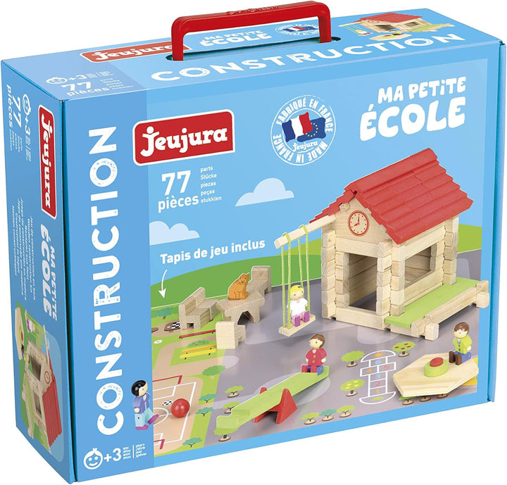 JeuJura Kleine Schule 77, Pieces Spiel Holz, BAU-, 8233, Mehrfarbig