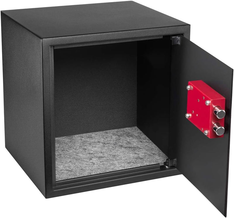 Homesafe HV38K Tresor Safe mit Schlüssel-Schloss, 38x35x35cm (HxWxD), Carbon Satin Schwarz, 38x35x35
