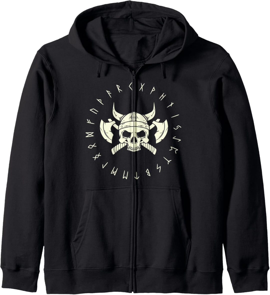 Nordischer Totenkopf Odin Valhalla Mythologie Wikinger Kapuzenjacke
