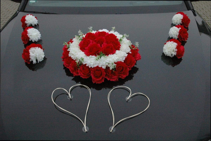 DEKORATIVER SCHMUCK Braut Paar Rose Deko Dekoration Autoschmuck Hochzeit Car Auto Wedding Deko Girla