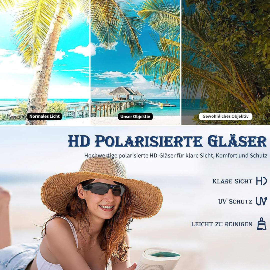 UYIKOO Mini Kamera Sonnenbrille, WiFi Kleine Kamera Sport Kamerabrille 1080P HD Mikro Videokamera mi