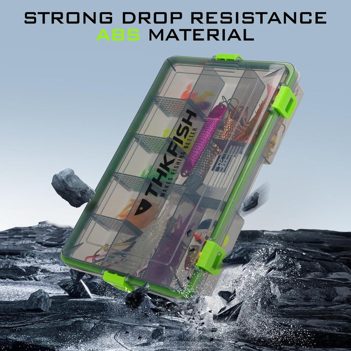 THKFISH wasserdichte Angelkoffer, 2PCS 3600 Angelbox, Transparente Tackle Box, Angelboxen mit Heraus