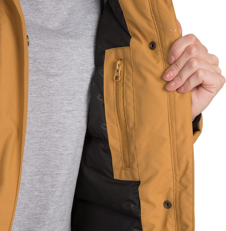 Trespass Damen Bettany Warme Lange Daunenjacke Mit Abnehmbarer Kapuze, Sandstone