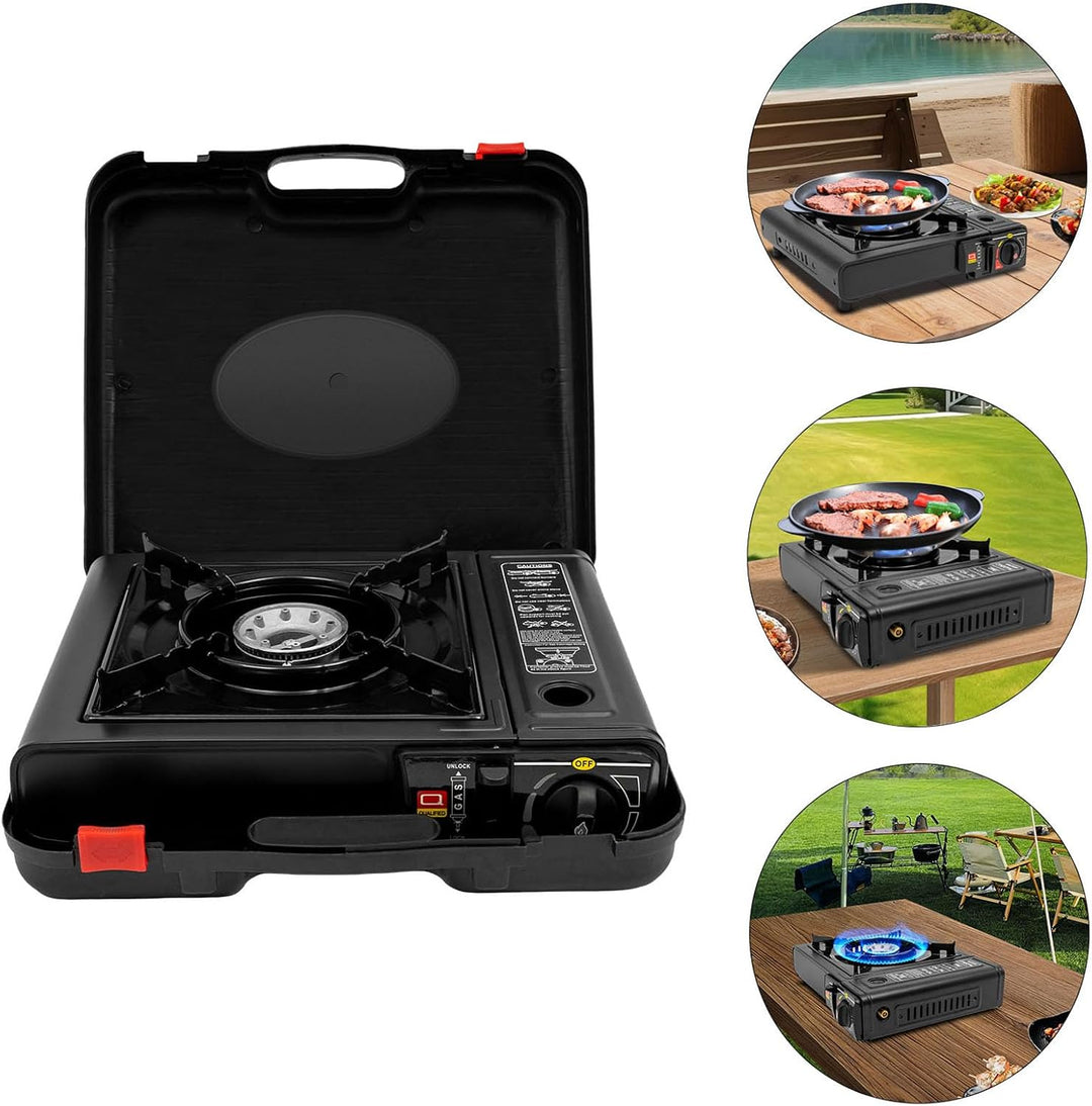 Tragbarer Elektrogrill | 2500W Outdoor Grill mit Butan-Gas-Kartusche | Leichter Holzkohlegrill für C