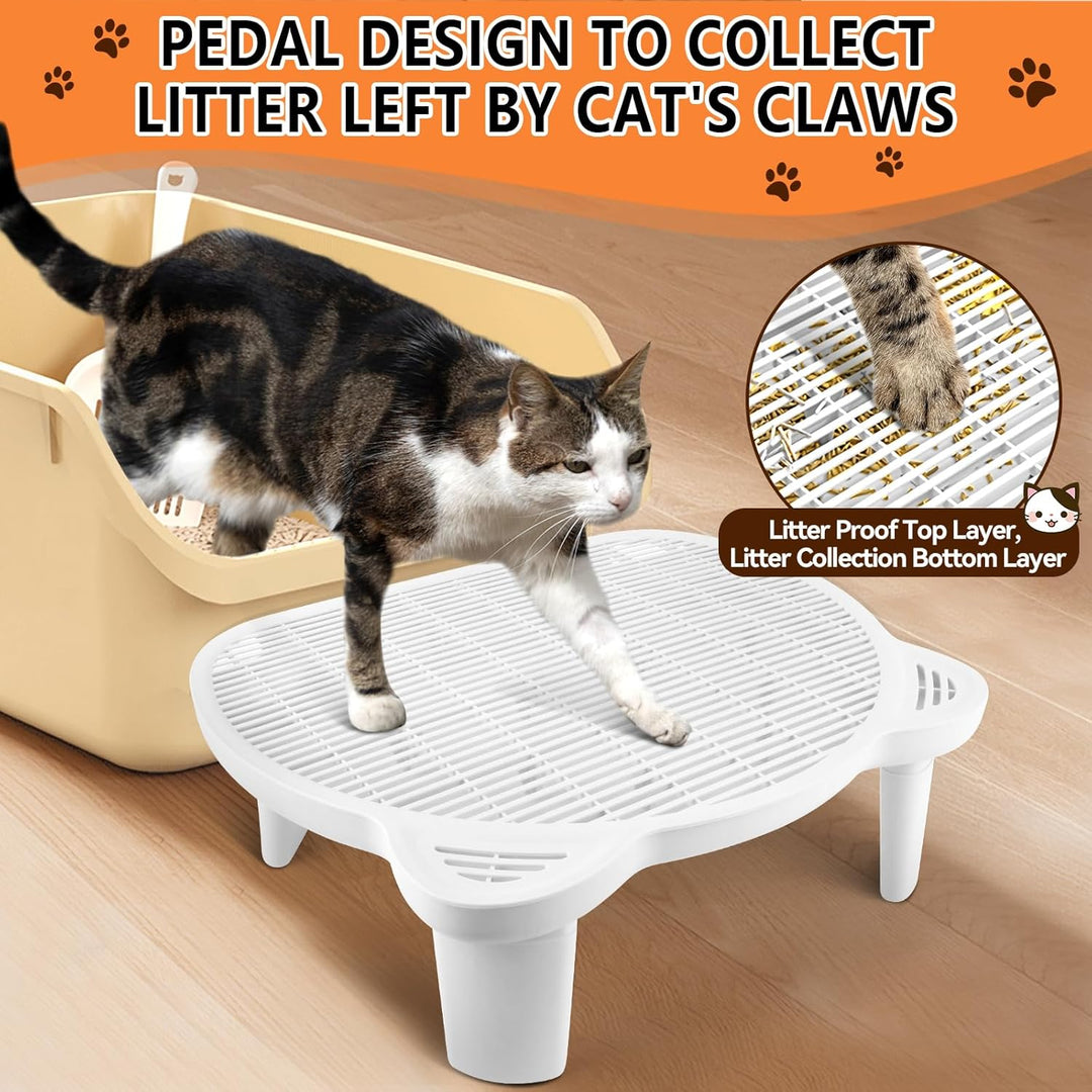 Verstellbare Katzen Rampe für Katzentoilette, Erhöhte Katzentoilette Stufe, Doppelte Katzenstreufall