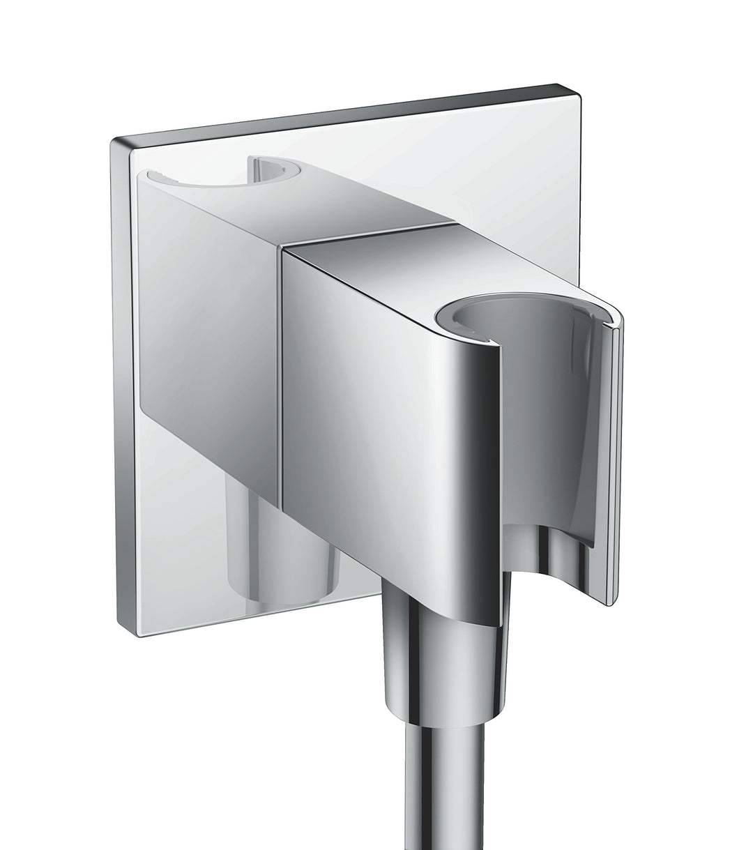 hansgrohe Wandanschluss mit Duschkopfhalterung FixFit E, Chrom, Chrom