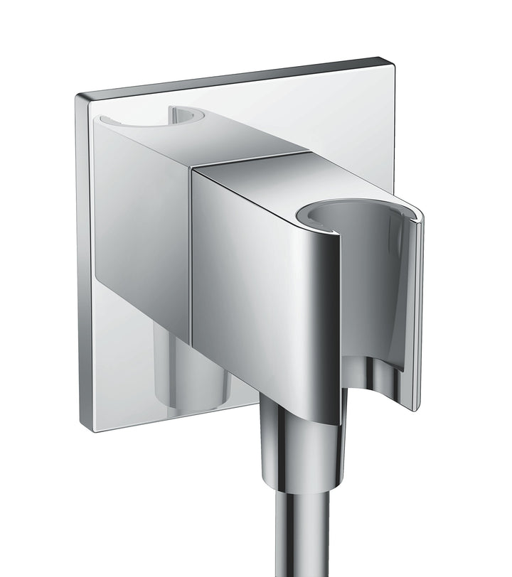 hansgrohe Wandanschluss mit Duschkopfhalterung FixFit E, Chrom, Chrom