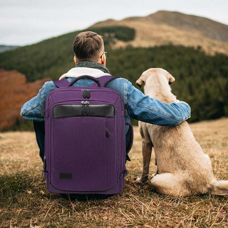 LOVEVOOK Handgepäck Reiserucksack, Erweiterbarer Handgepäck Rucksack Flugzeug, Grosse Laptop Rucksac