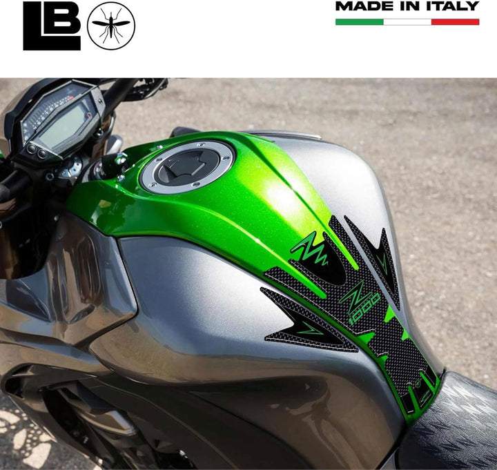 LABELBIKE 3D Aufkleber Motorrad Tankpad kompatibel mit Kawasaki | Z1000 2010-2013, Harzschutz, Kratz