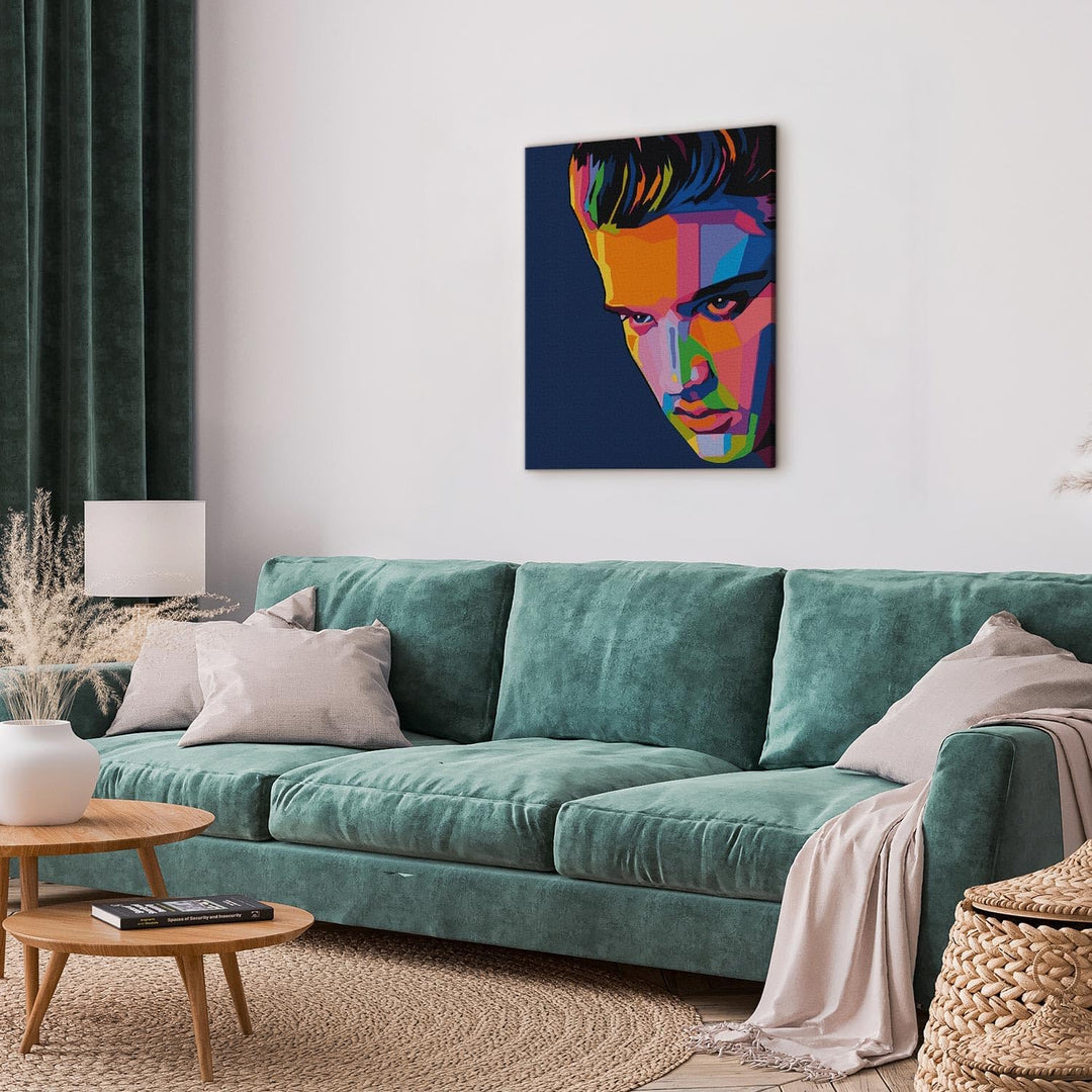 murando - Malen nach Zahlen Porträt Elvis Vintage 40x60 cm Malset mit Holzrahmen auf Leinwand für Er