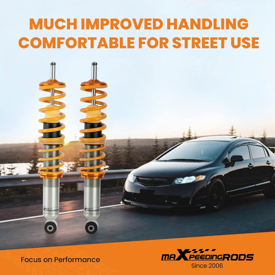 maXpeedingrods Gewindefahrwerk für GOLF 1 für JETTA 1 SCIROCCO 1 & 2 Fahrwerk Stossdämpfer für Golf
