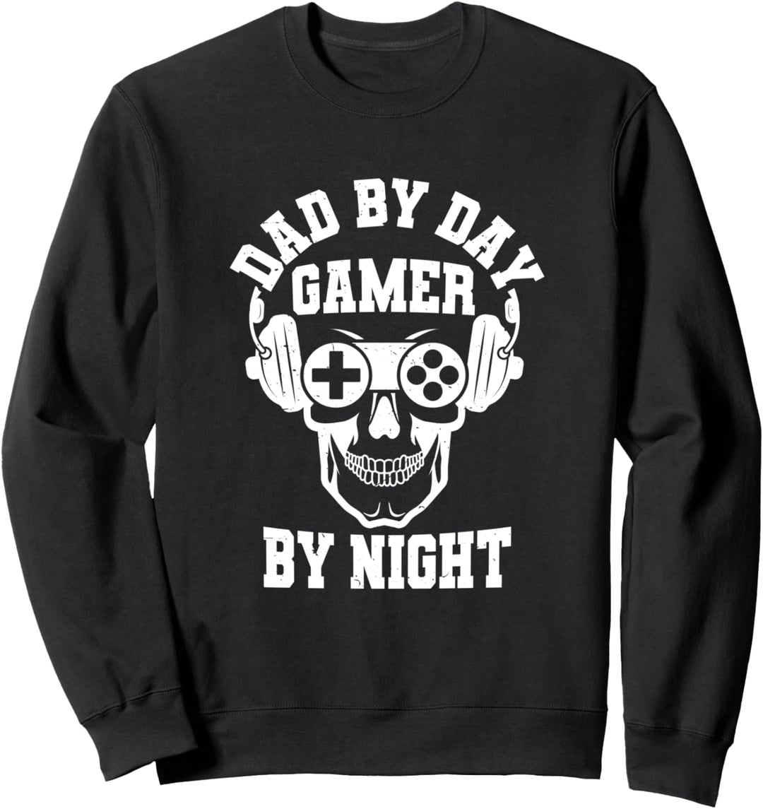 Dad By Day Gamer By Night Vintage Gaming Sweatshirt