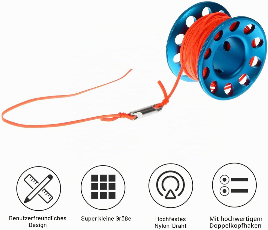 BESPORTBLE 1 Set von Scuba Tauchen Spool Aluminium Legierung Kompakte Schnorcheln Dive Reel Spool Li