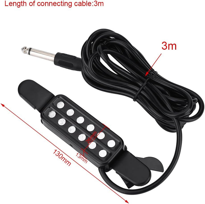 Gitarren Tonabnehmer Akustikgitarre Pickup 12 Schallloch Magnetic Classic Transducer Westerngitarre