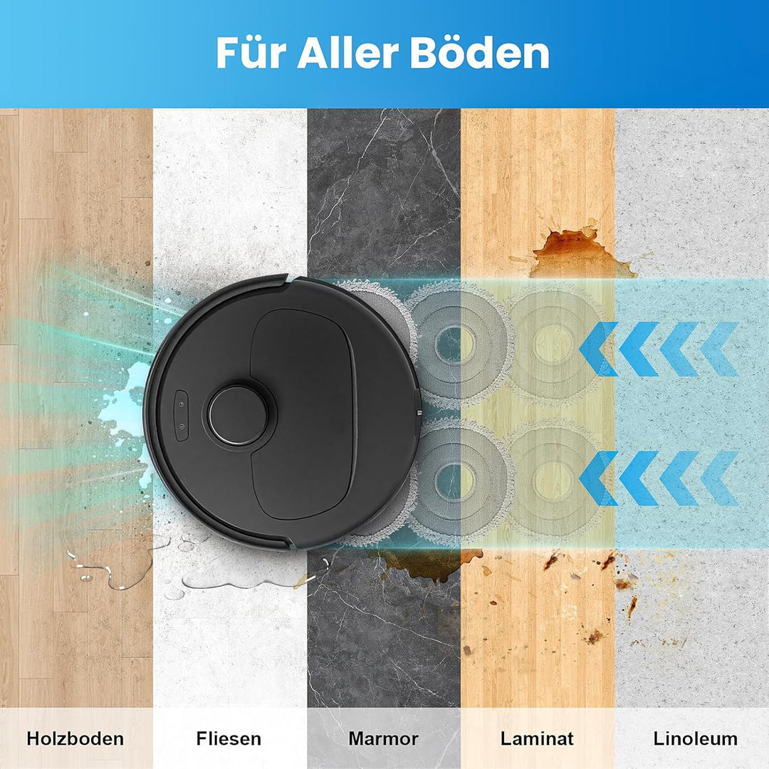 Zubehör für Roborock QV 35A / QV 35S Saugroboter, Ersatzteil mit 4 Staubbeutel 4 Seitenbürsten 4 Fil