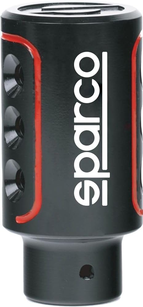 Sparco Manueller Schaltknauf Racing Schwarz Universal RACING Schwarz/Rot, RACING Schwarz/Rot