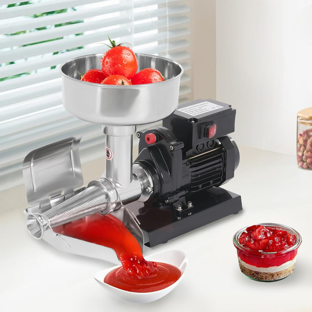 Tomatenpresse Elektrische 450W Tomatenmühle Maschine mit Stampfer und Sieb Passend zu verschiedenen