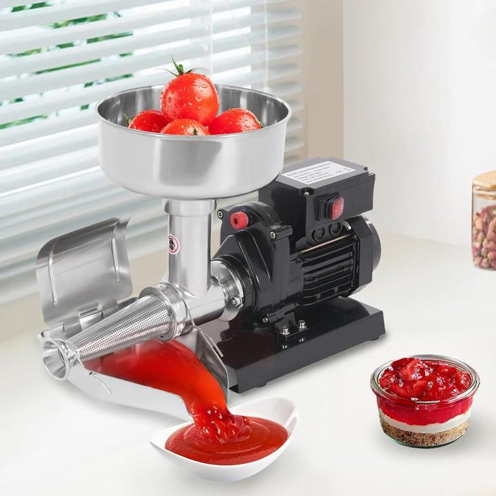 Elektrisch Tomatenpresse aus Edelstahl 450W Professionelle Passiermaschine Elektrisch Beerenpresse T