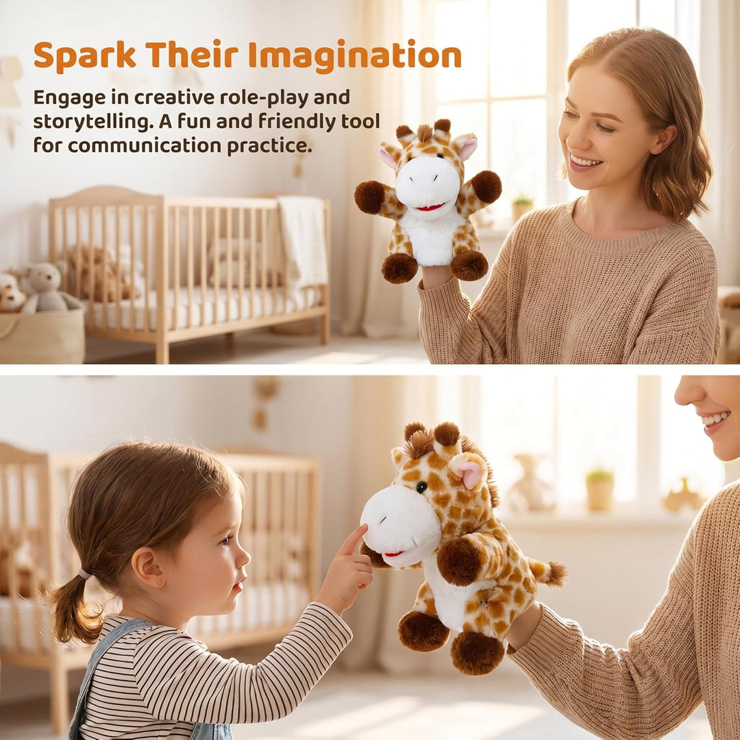 2024 Tierhandpuppen für Kinder,Kleinkind enthält Wolf,Tiger,Löwe,AFFE und bewegliche offene Münder,p