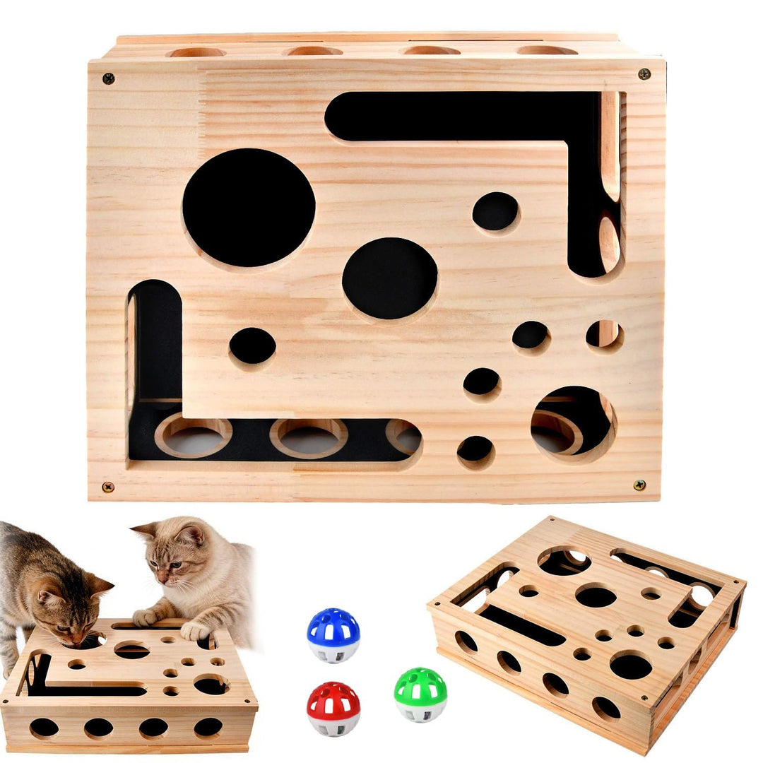 Katzenkratzpuzzle Anreicherungsbox, Katzen Kratzbrett, Kratzpappe für Katzen, Katzenspielzeug Intera