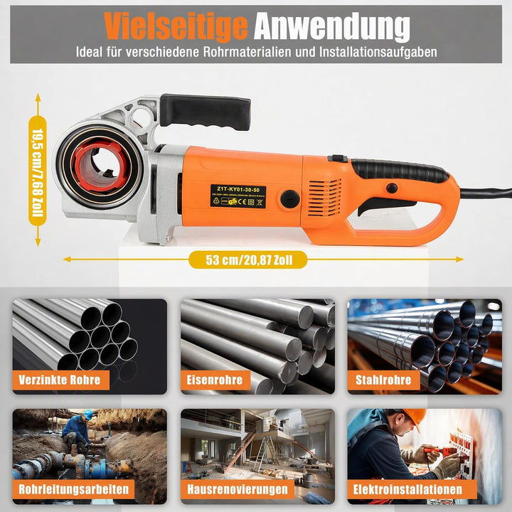 Begoniape 220V 2300W Elektrischer Rohreinfädler, Gewindeschneider Gewindeschneidkluppe, Schneidklupp