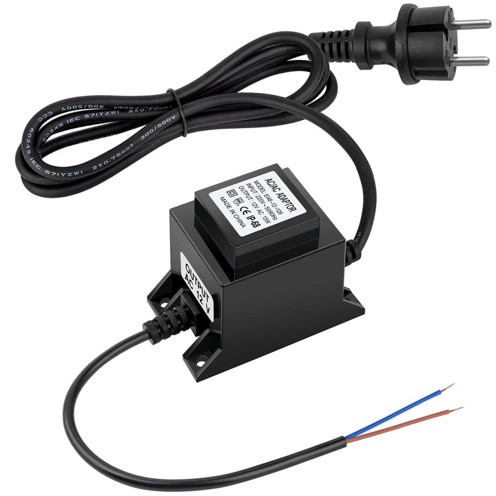 Karyoosi LED Trafo 12V Netzteil AC/AC 15W, Aussen Stecker Netzteil Transformator IP68 für LED-Beleuc