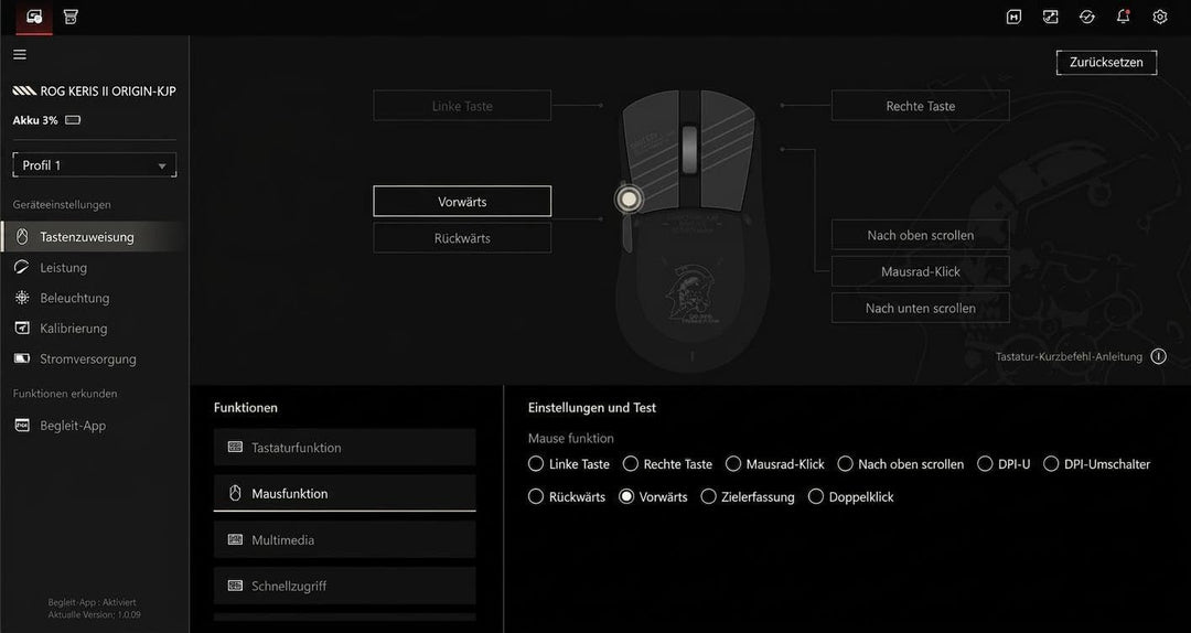 ASUS ROG Keris II Origin Wireless RGB Gaming-Maus (ergonomisch, FPS Esport 65g leicht, ROG AimPoint