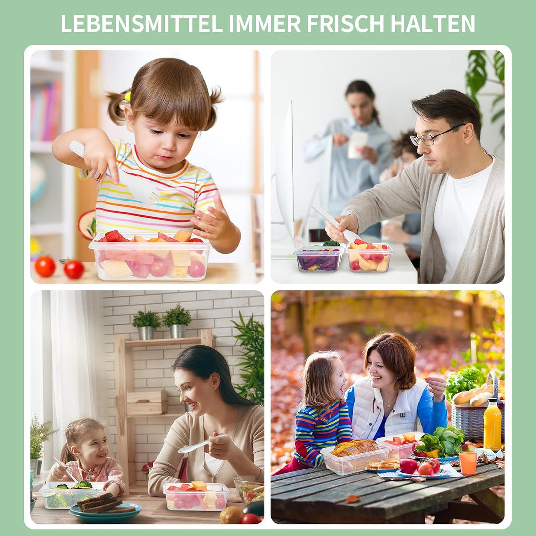 10 Frischhaltedosen mit Deckel (5x1L + 5x520ml), Gefrierdosen &amp; Meal Prep Boxen, BPA-frei, luftdicht