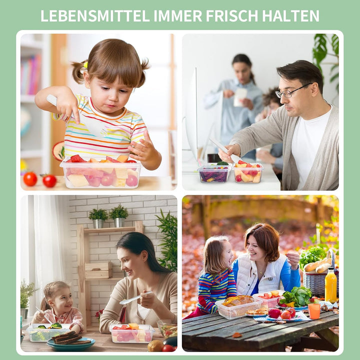 10 Frischhaltedosen mit Deckel (5x1L + 5x520ml), Gefrierdosen &amp; Meal Prep Boxen, BPA-frei, luftdicht