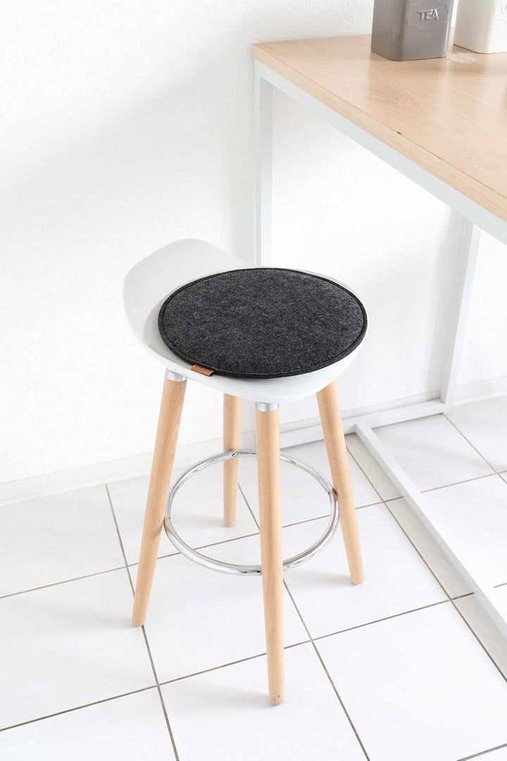 Miqio Design Filz Sitzkissen XL Rund mit Antirutschnoppen | 40cm | 2er-Set | Indoor und Outdoor | Na
