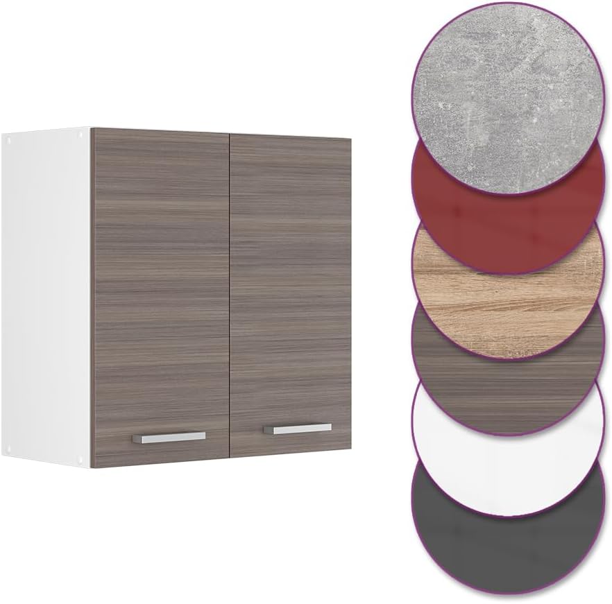 Vicco Hängeschrank R-Line, Grau/Weiss, 60 cm Grau Hängeschrank 60cm, Grau Hängeschrank 60cm