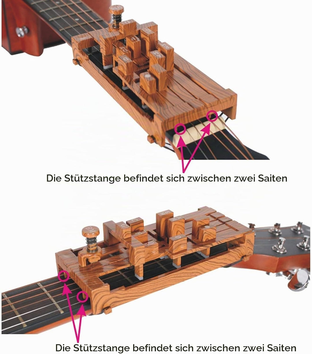 Gitarren-Akkordpresser, 10-Akkord-Presser, Gitarrenhilfe-Akkordwerkzeug mit 10 Gummibändern, Gitarre
