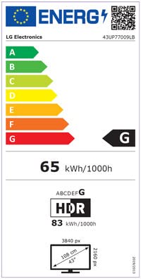 LG Electronics 43UP77009LB 108 cm (43 Zoll) UHD Fernseher (4K, 60 Hz, Smart TV) [Modelljahr 2021] 43