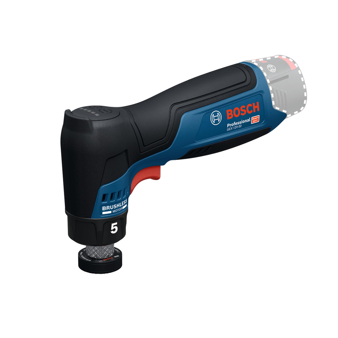 Bosch Professional 12V System Akku-Exzenterschleifer GEX 12V-32 (inkl. montiertem 32 mm Klett-Schlei
