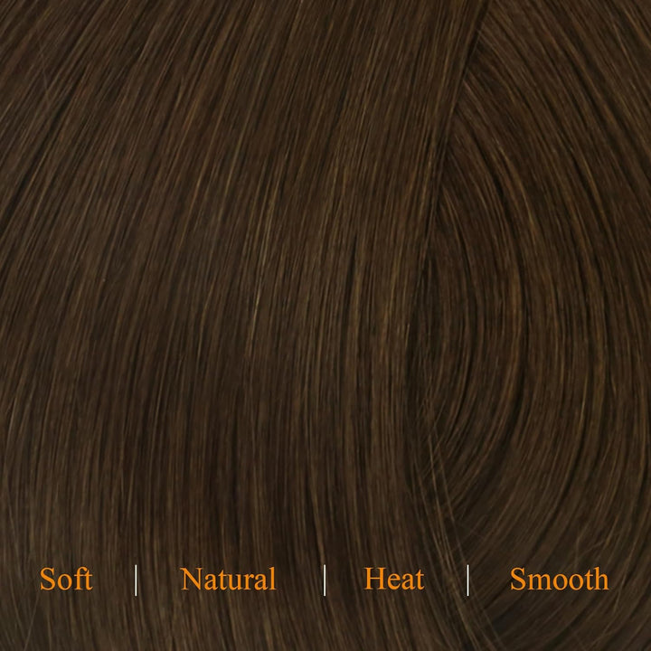 Extension Echthaar Clip in Braun Haarverlangerung Clip in Echthaar Doppelt Tressen Clip Extensions E