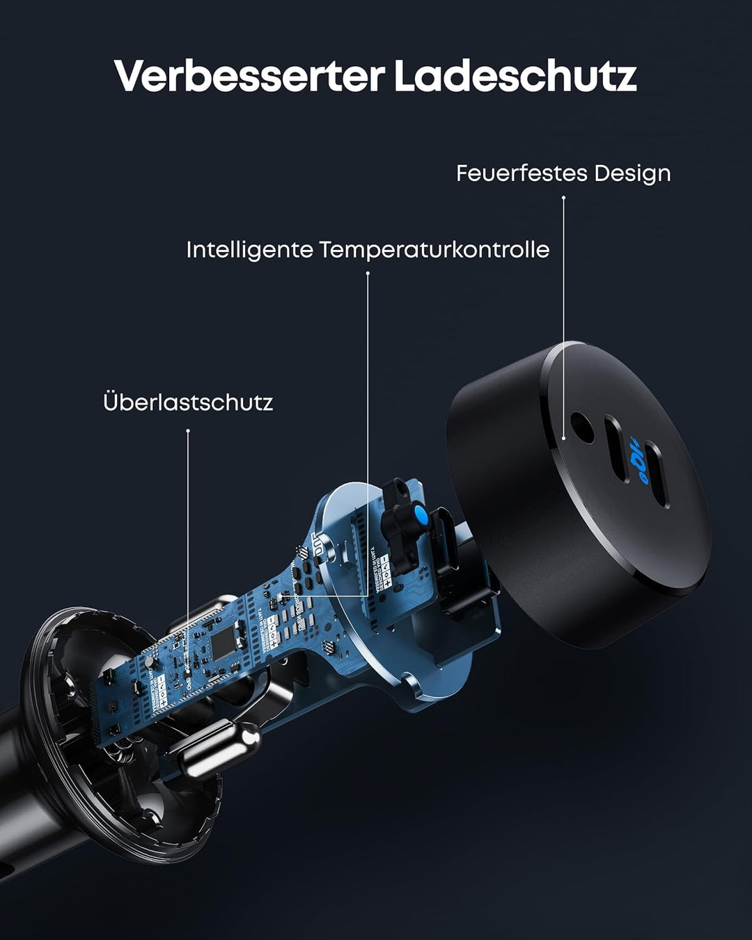 Anker PowerDrive III Duo USB-C-Ladegerät fürs Auto, 40W 2-Port PowerIQ 3.0 Ladegerät, Power Delivery