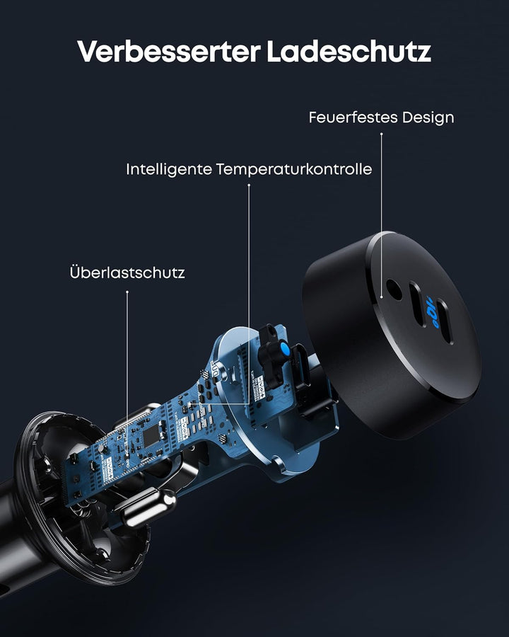 Anker PowerDrive III Duo USB-C-Ladegerät fürs Auto, 40W 2-Port PowerIQ 3.0 Ladegerät, Power Delivery