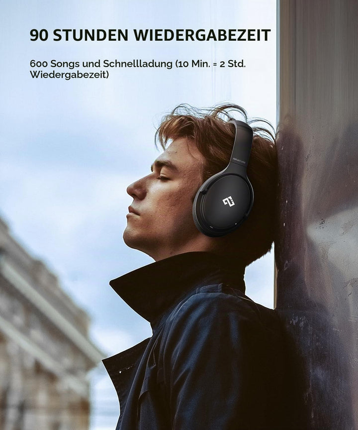 INFURTURE Noise Cancelling Kopfhörer Bluetooth 5.0,Drahtlose Over-Ear-Kopfhörer,Hi-Fi-Stereo-Tiefbas