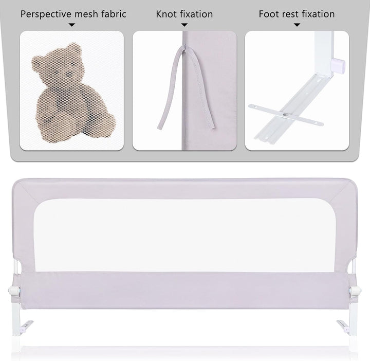 Baby Bettgitter，Vertikaler Hebebettzaun，Kinderbettschutzgitter ，Bettschutzgitter Rausfallschutz，Bett