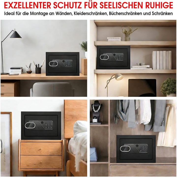 25L Tresor für Zuhause, Tresor Feuerfest Wasserdicht mit Digitalem Tastenfeld, Herausnehmbarem Einle