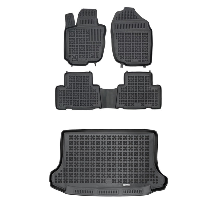 M MOTOS Satz Gummifussmatten und Kofferraummatten für Toyota RAV4 III 2006-2012 Verbessern Sie Ihren