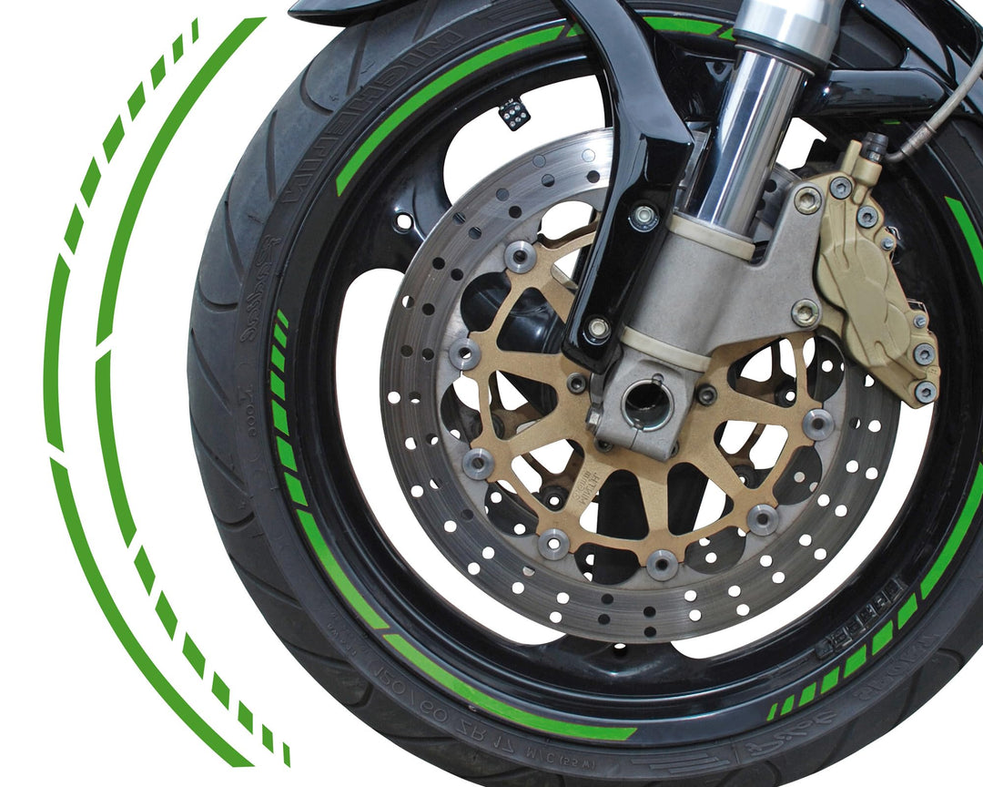 FOLIATEC PIN Striping Racing Felgenrandaufkleber Motorrad Zierstreifen Felgen Aufkleber, grün Grün 1
