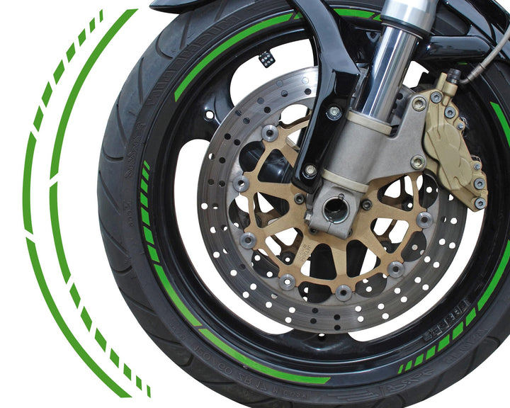 FOLIATEC PIN Striping Racing Felgenrandaufkleber Motorrad Zierstreifen Felgen Aufkleber, grün Grün 1